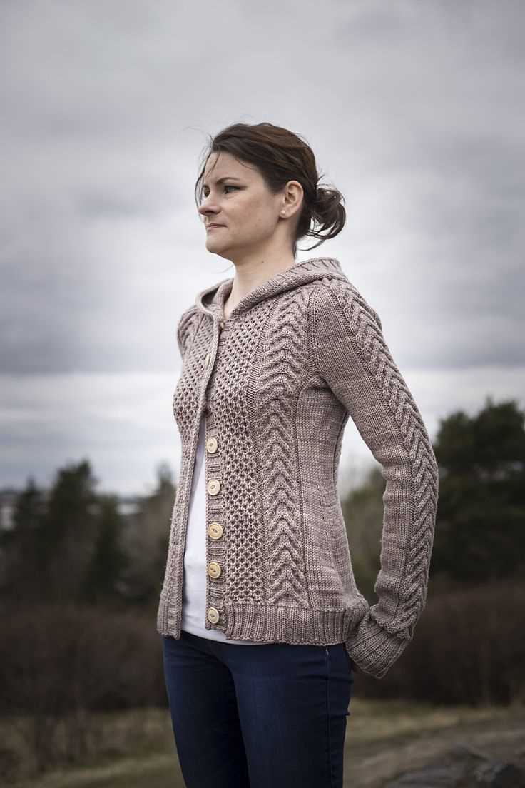 Knitted hooded cardigan pattern