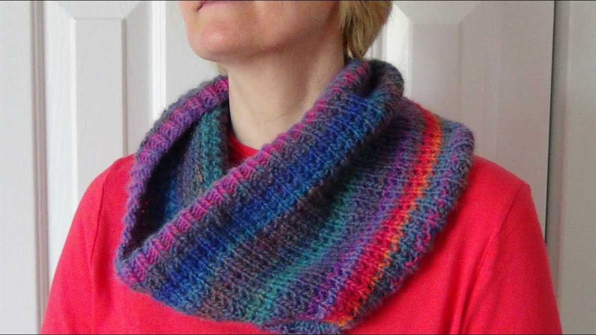 Knit cowl neck scarf pattern