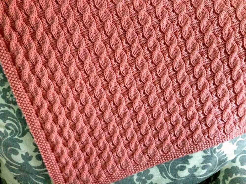 Reversible cable knit blanket pattern