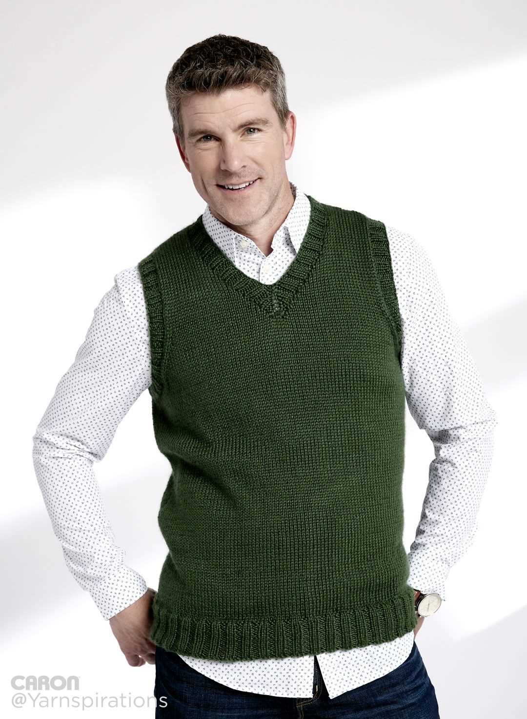 Men's v neck vest knitting pattern