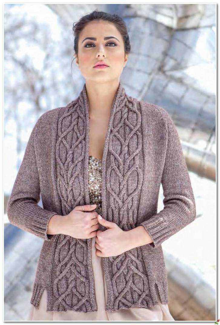 Long aran cardigan knitting pattern