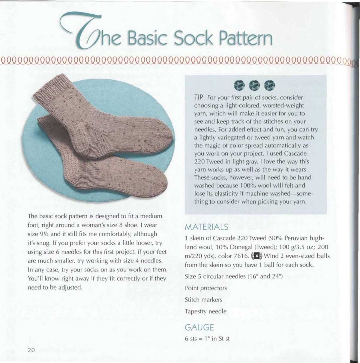 Sock pattern knitting circular needles