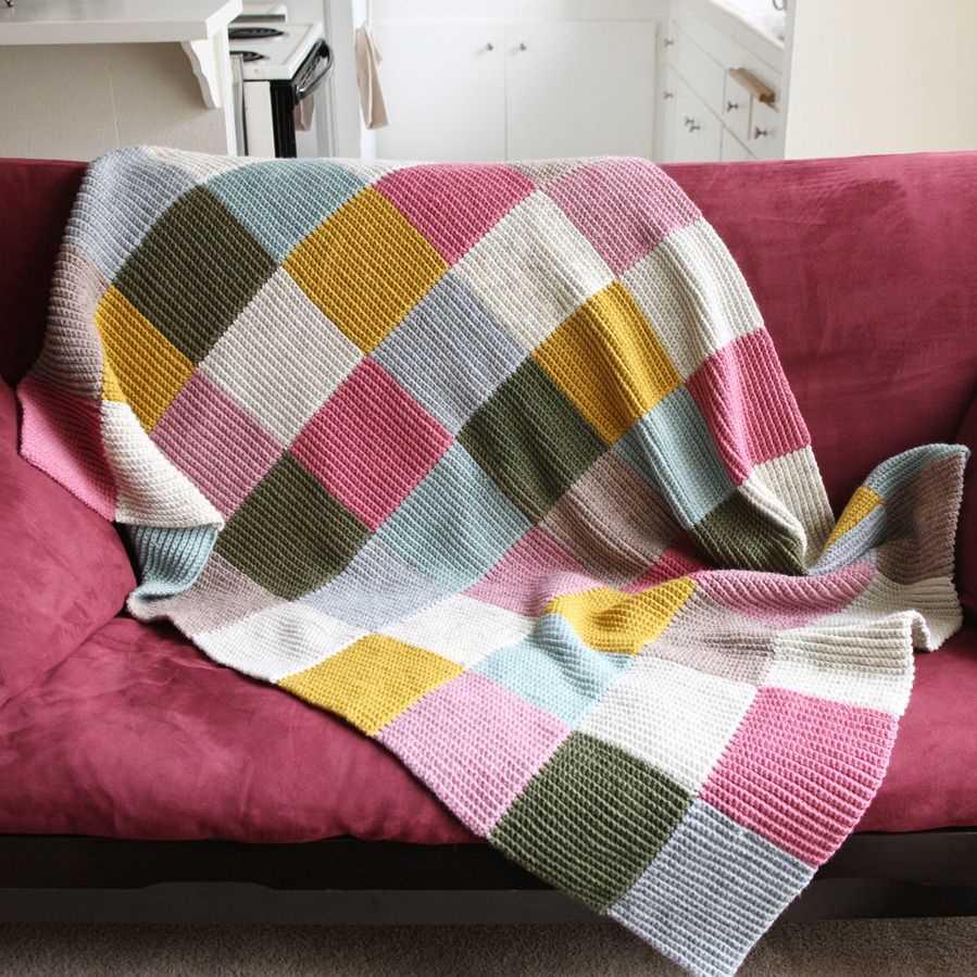 Free knitting pattern for patchwork blanket