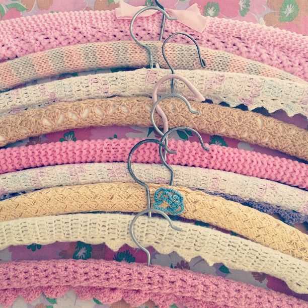 Free patterns for knitted or crochet coat hanger covers