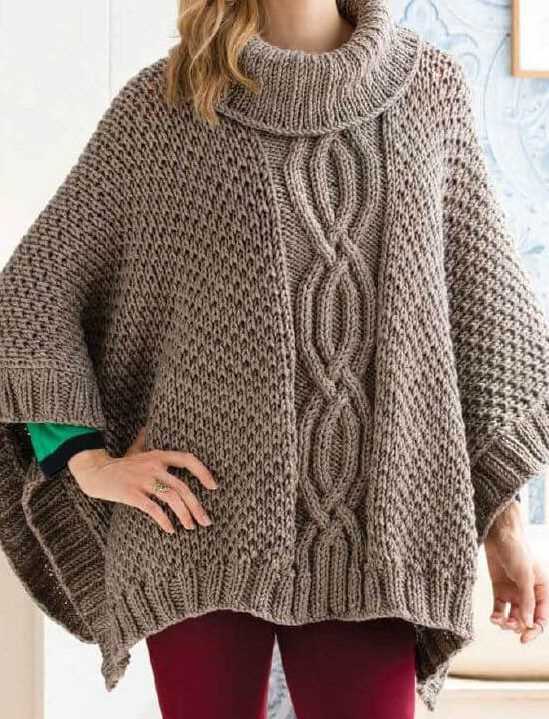 Poncho with sleeves knitting pattern free