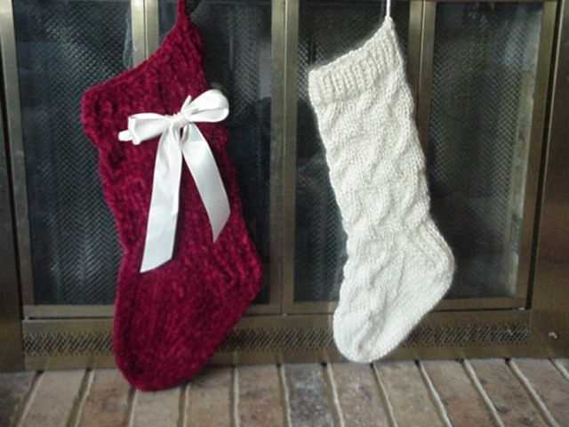 Christmas stockings knitting patterns easy