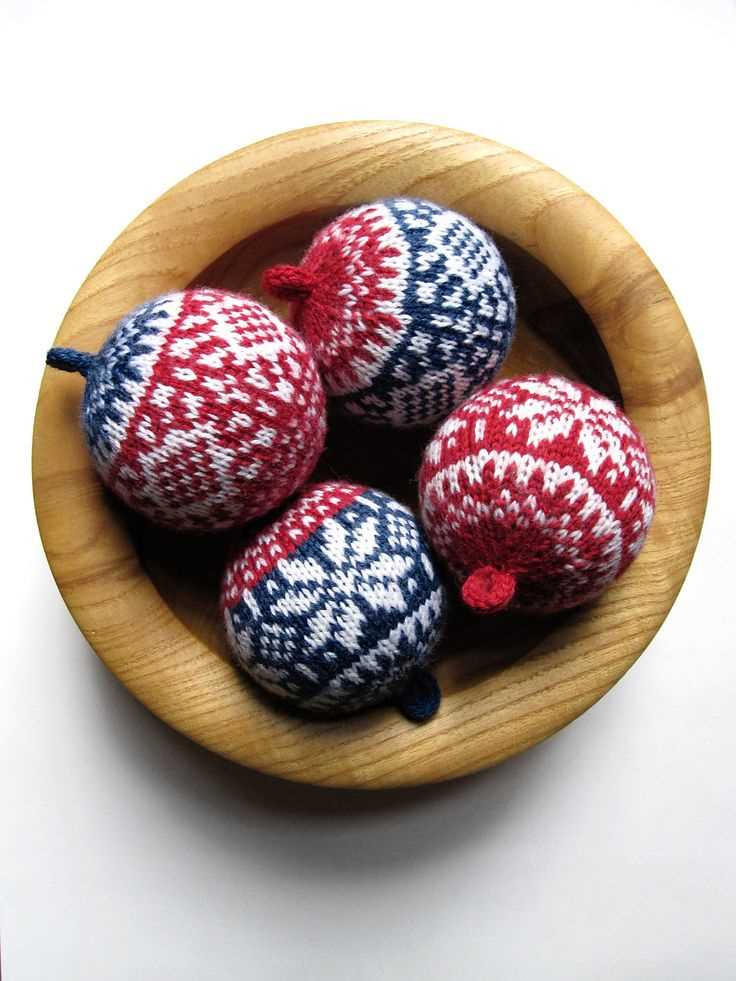 Knit christmas ball ornament pattern