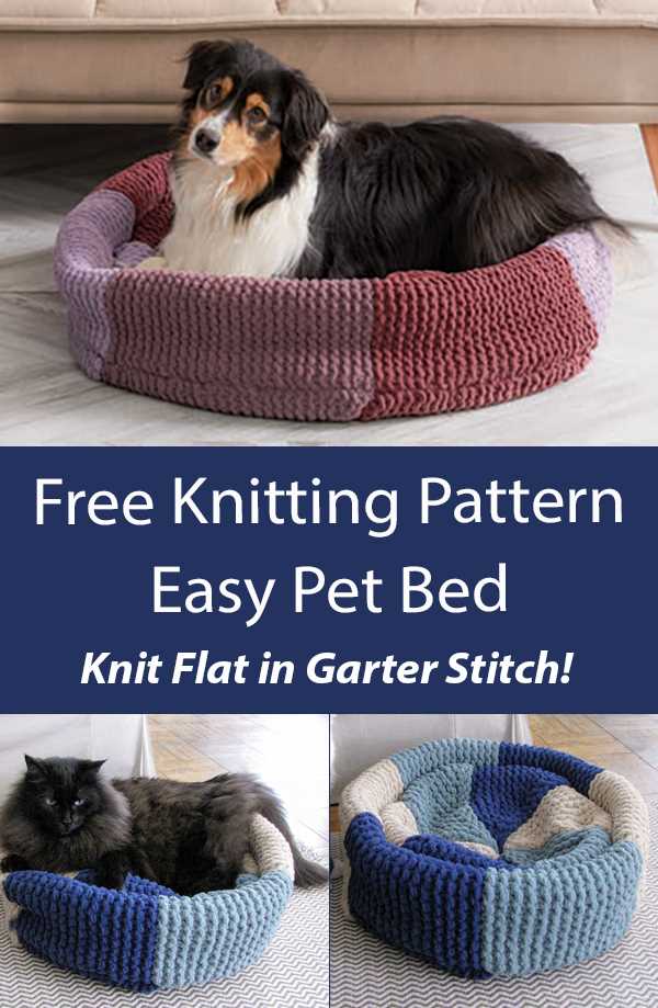 Free knitted cat bed pattern
