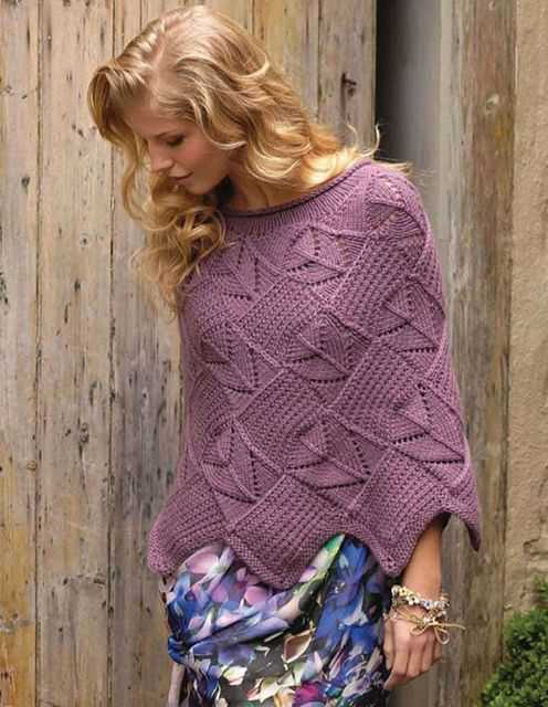 Lace poncho knitting pattern