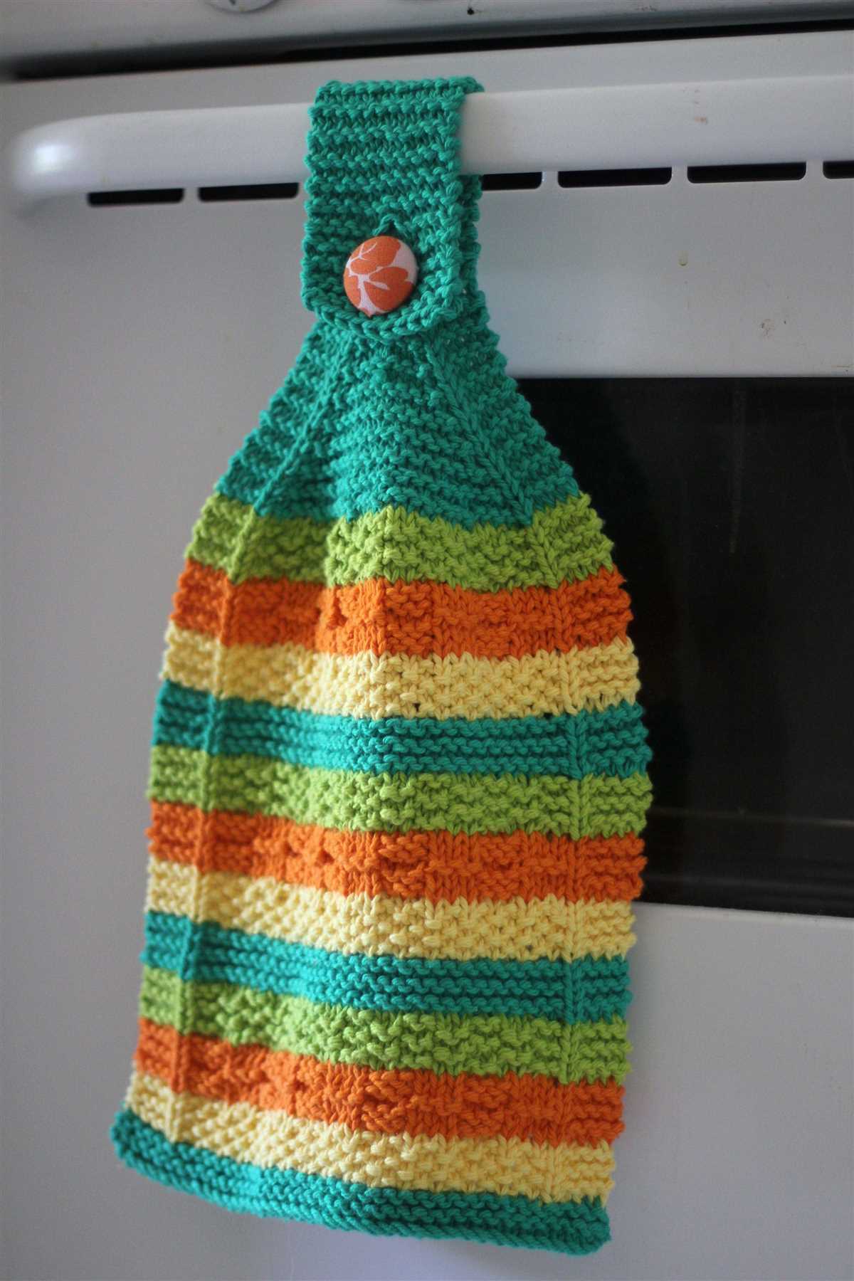 Knitted hanging dish towel pattern