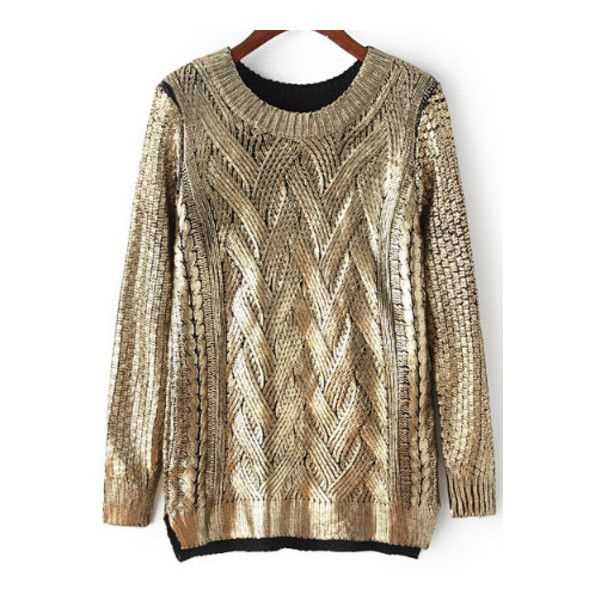 Round neck sweater knitting pattern