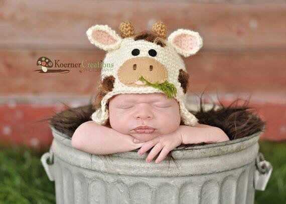 Cow hat knitting pattern