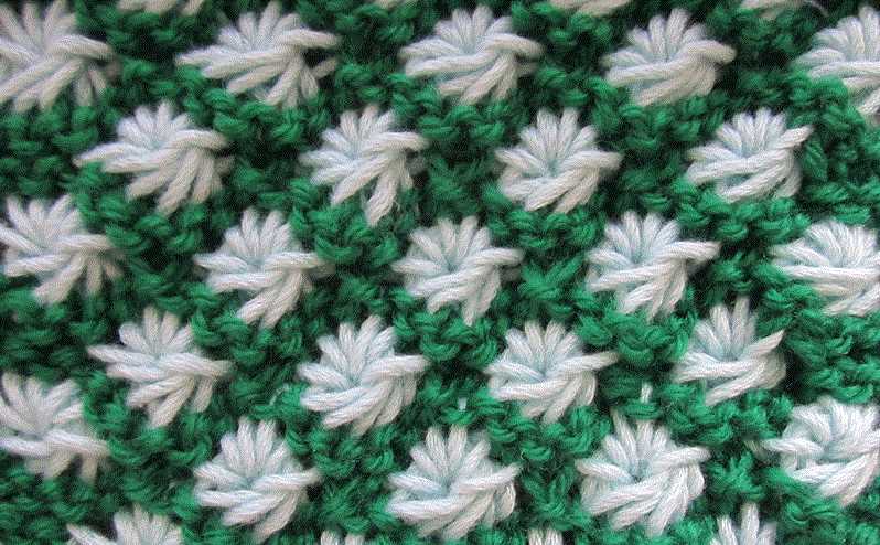 Flower stitch knitting pattern