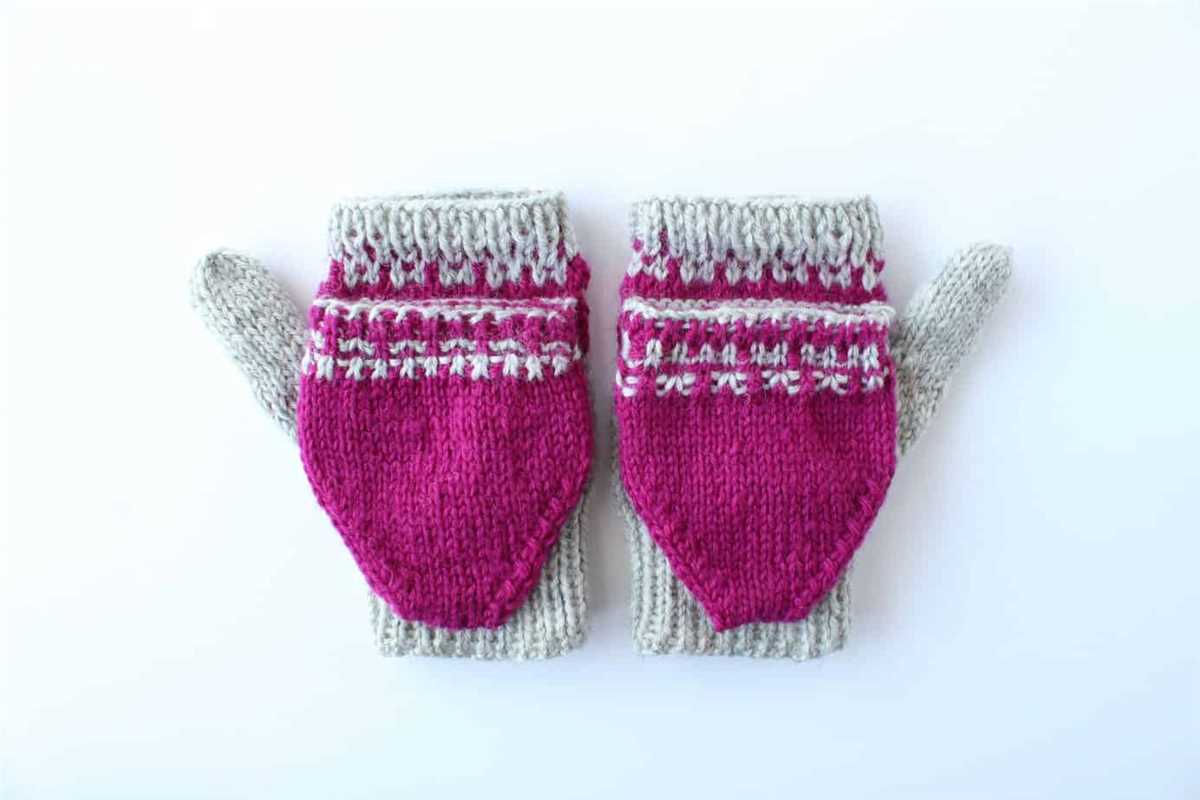 Mitten gloves knitting pattern