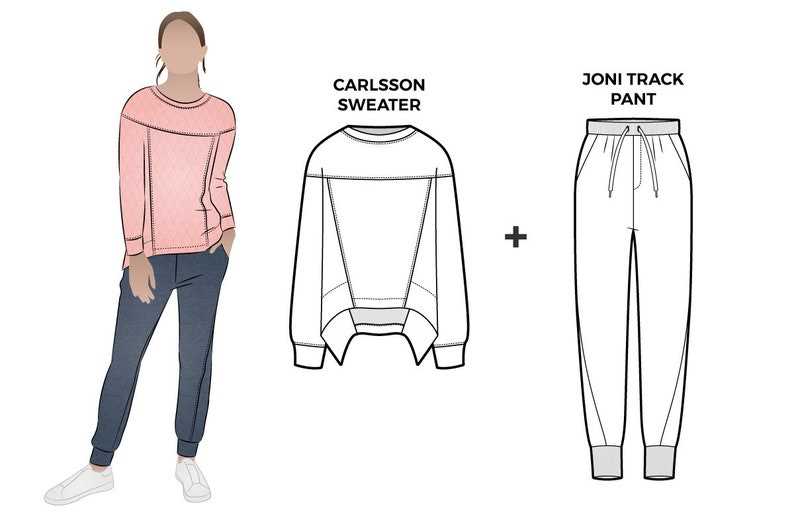 Knit fabric pants pattern