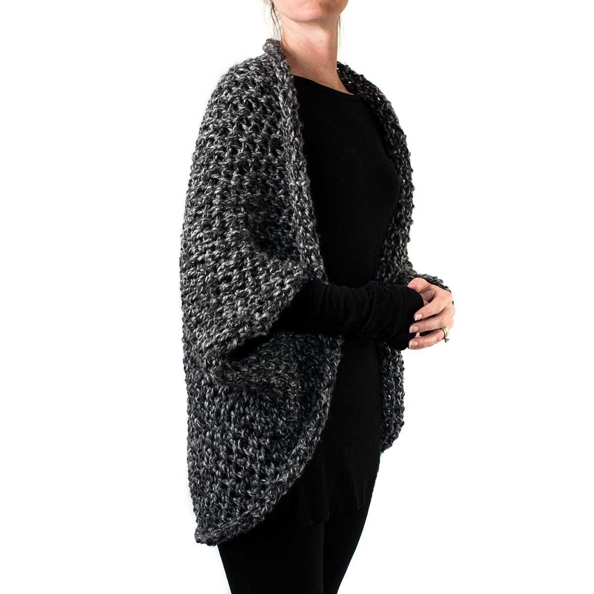 Knit cocoon shrug pattern