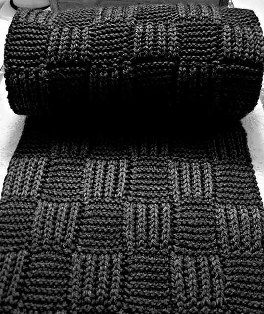 Checkerboard scarf knitting pattern
