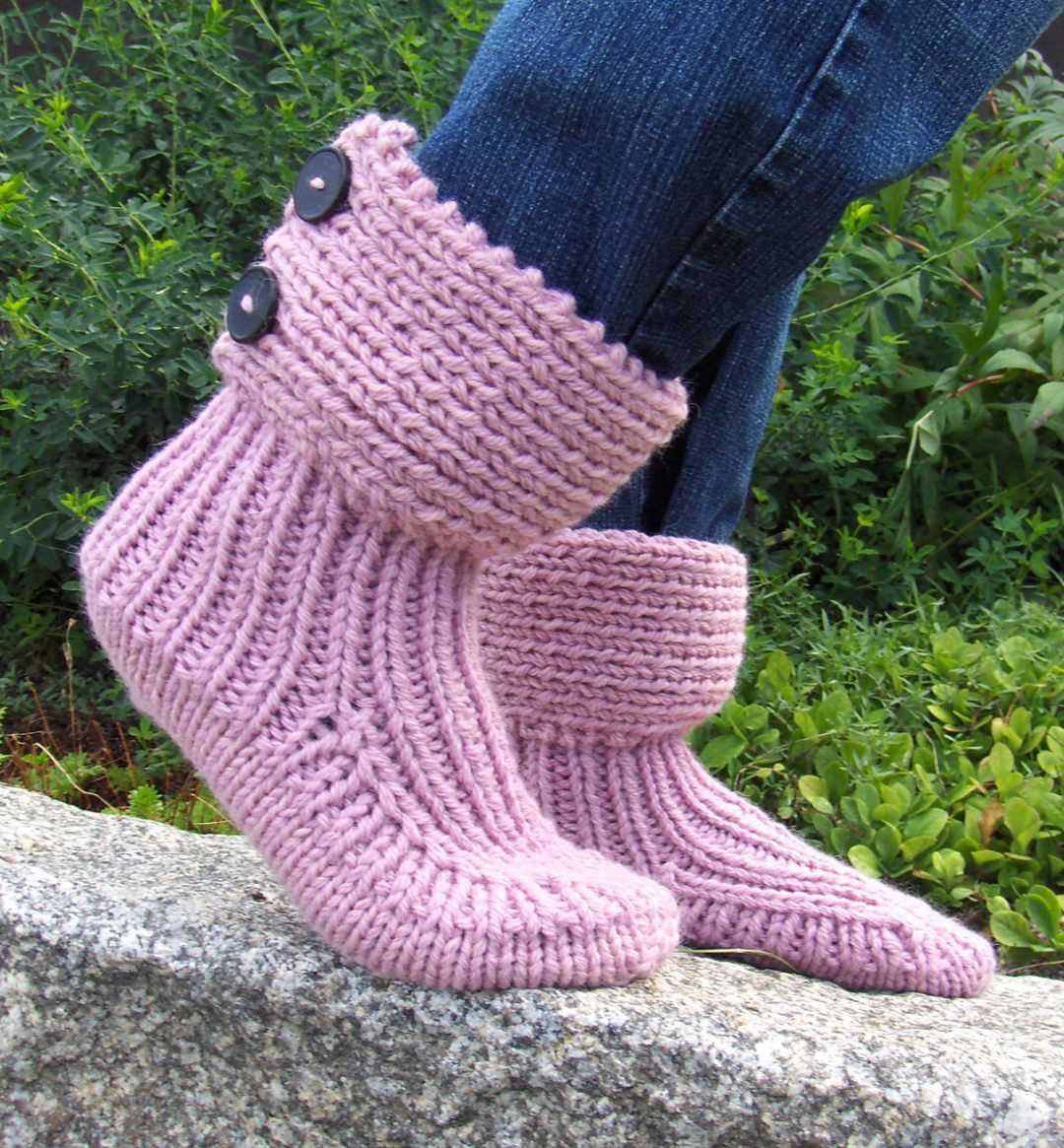 Free slipper boot knitting patterns
