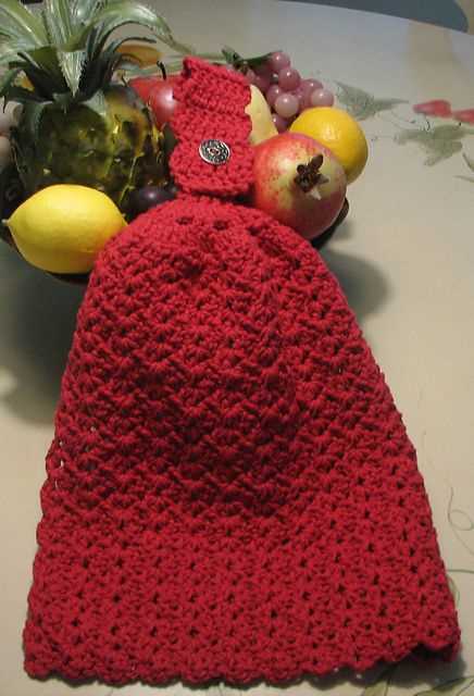 Hanging dish towel pattern knitted