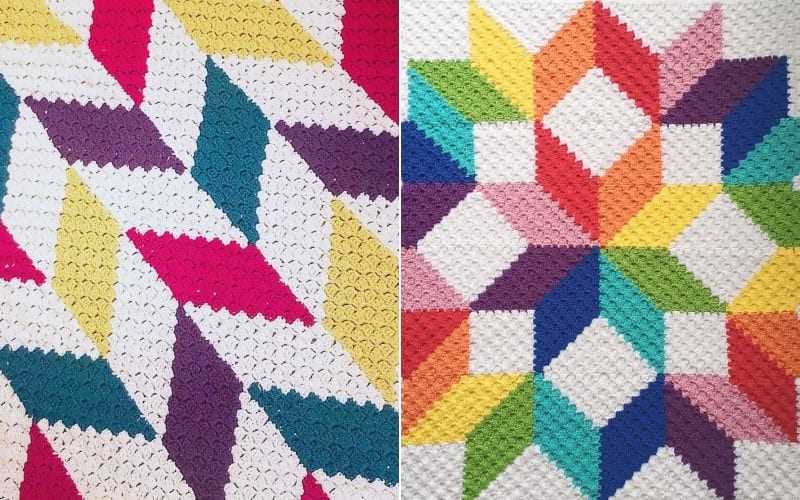 C2c knitted blanket pattern