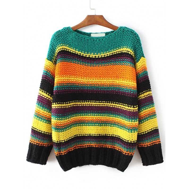 Striped knitted jumper pattern