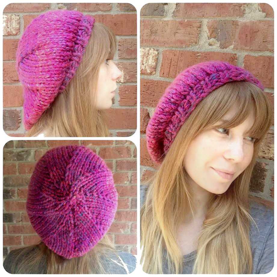 Knitted beret pattern straight needles