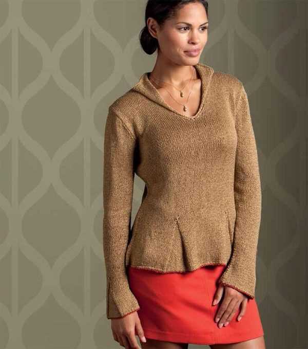 V neck pullover knitting pattern