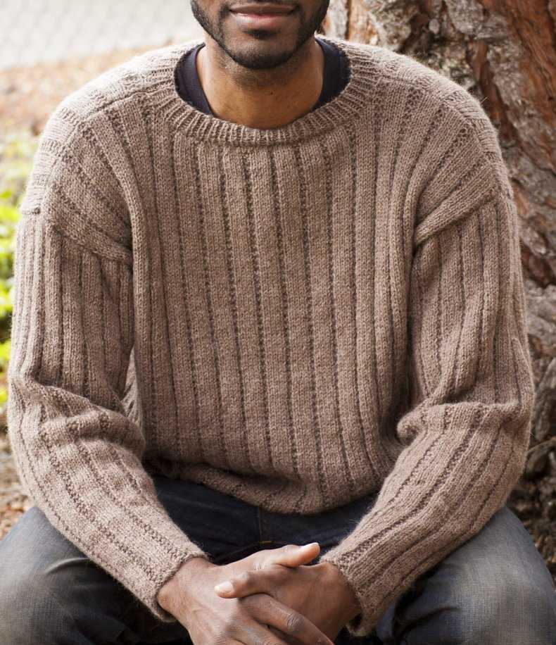 Knit pattern sweater mens