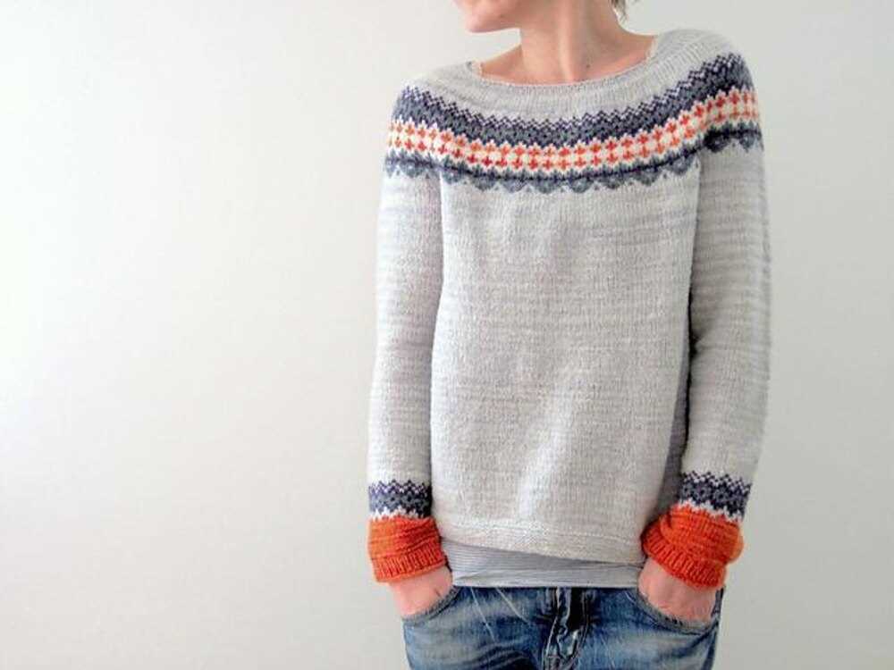Machine knit sweater pattern