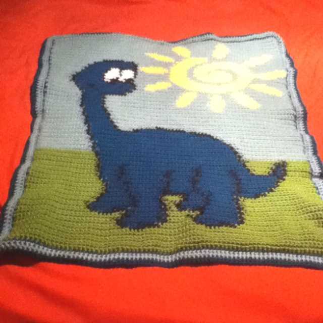 Dinosaur blanket knitting pattern