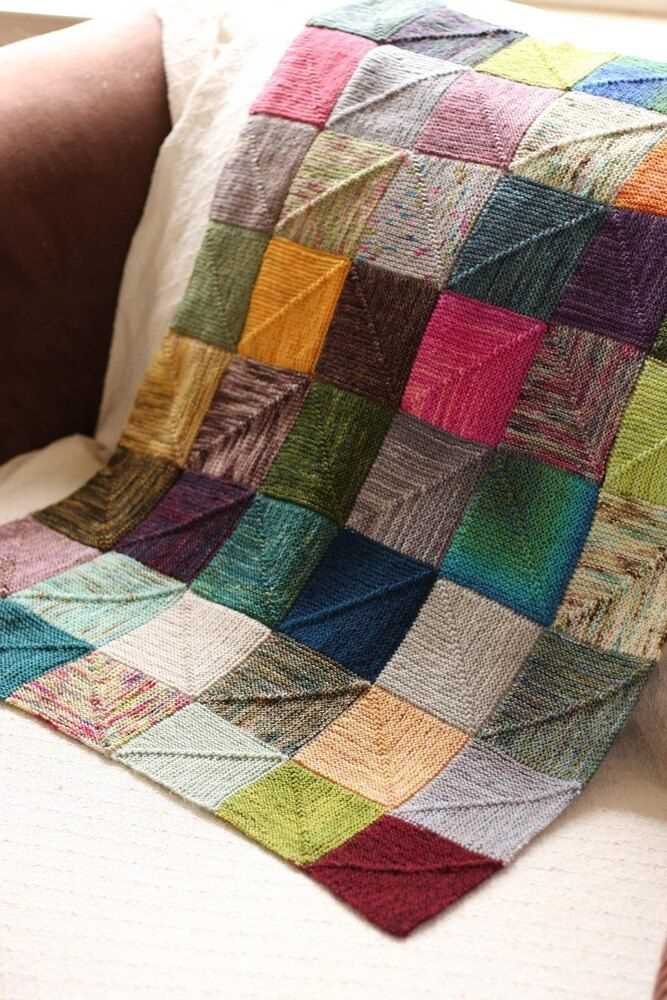 Knitted patchwork blanket patterns free