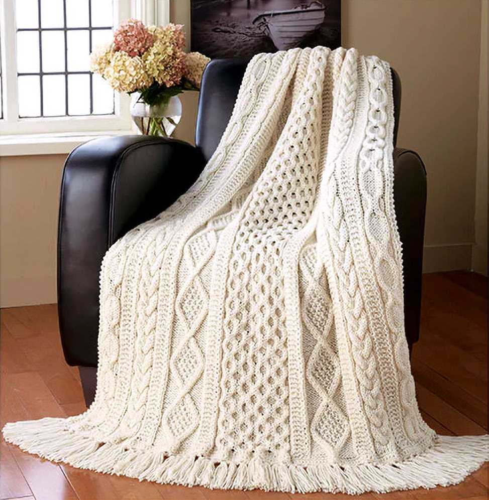 Cable knit throw pattern