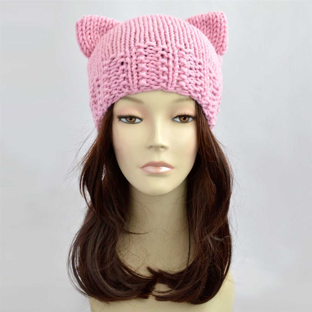 Knit hat with ears pattern free
