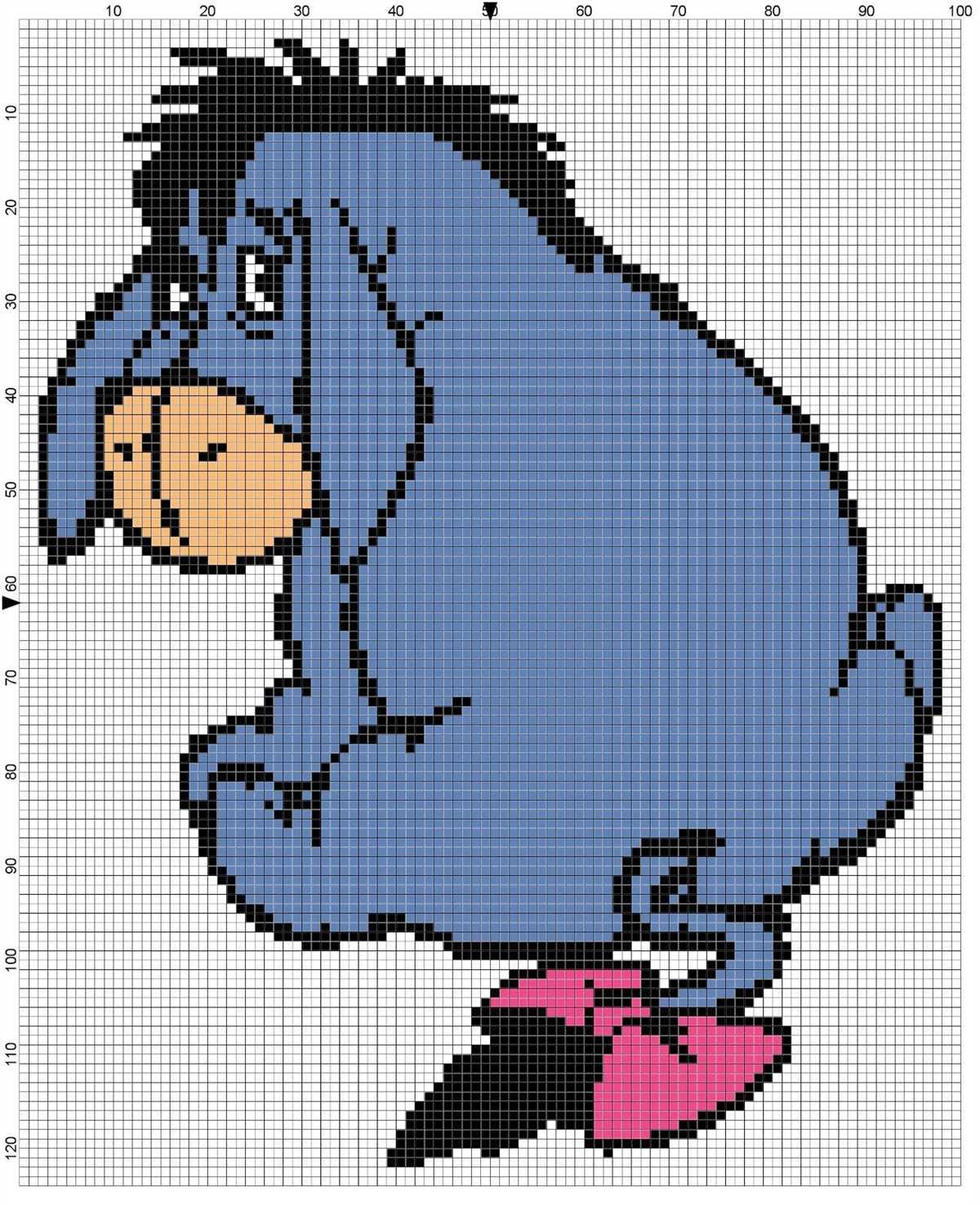 Knitted eeyore pattern