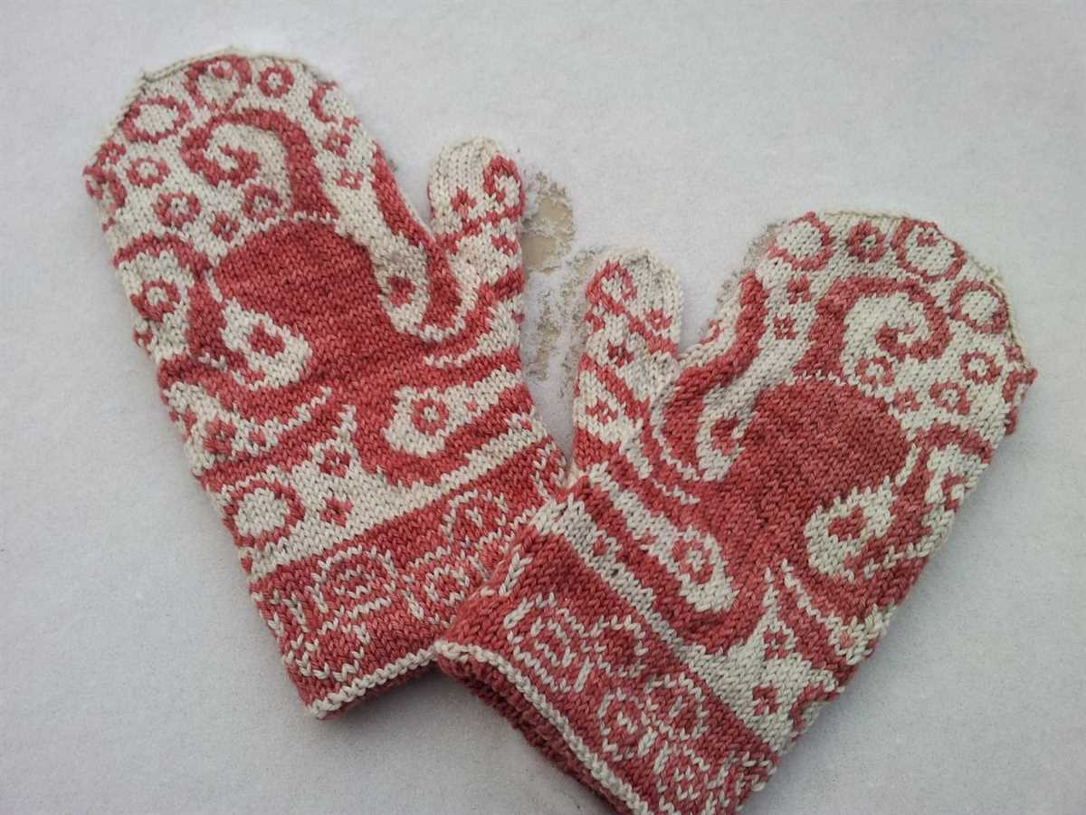Mitten gloves knitting pattern