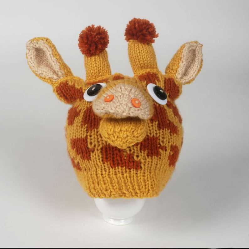 Giraffe hat knitting pattern