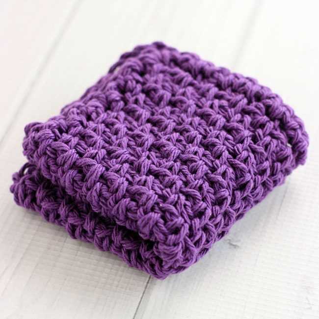 Knitted moss stitch dishcloth pattern