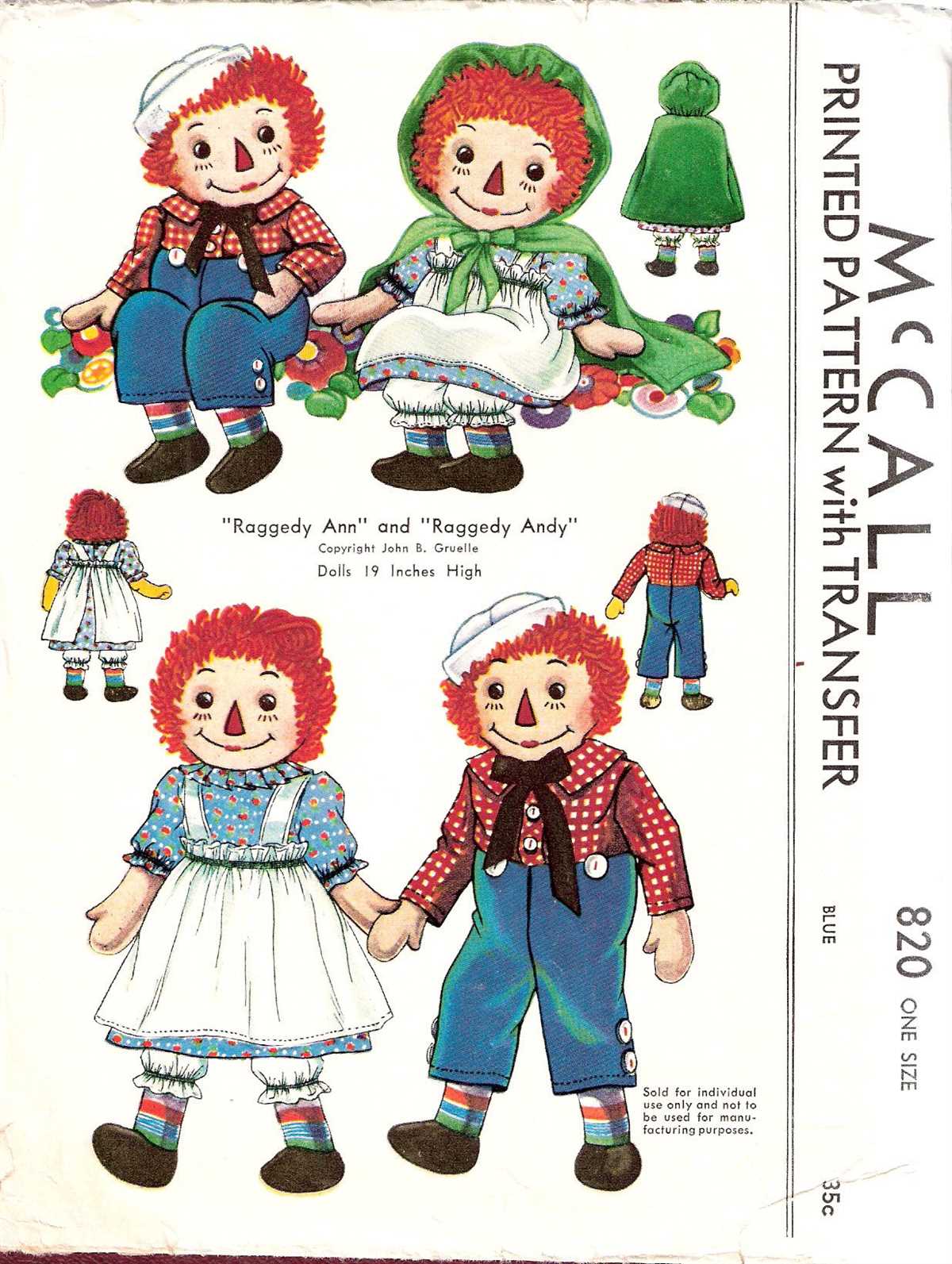 Knitted raggedy ann doll pattern