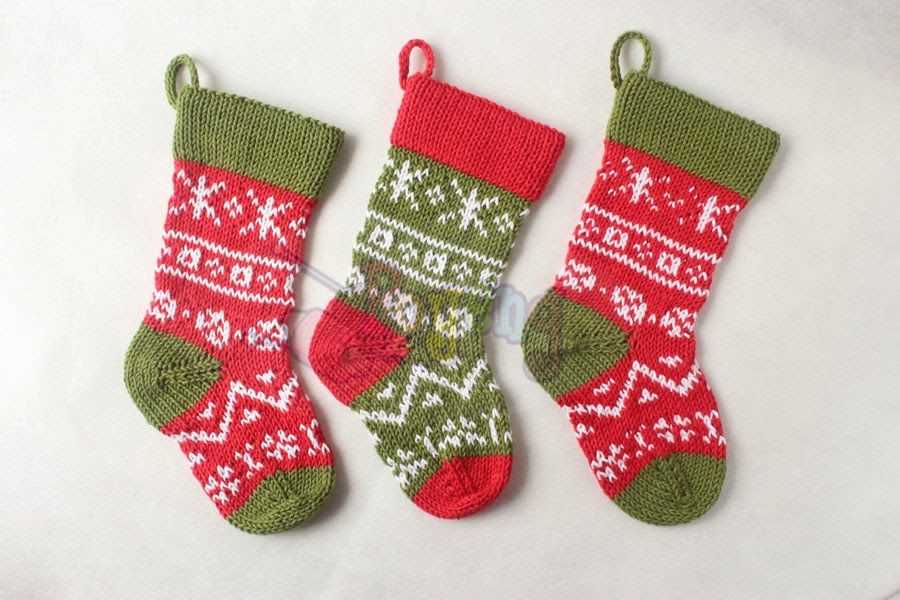 Knitted santa christmas stocking pattern
