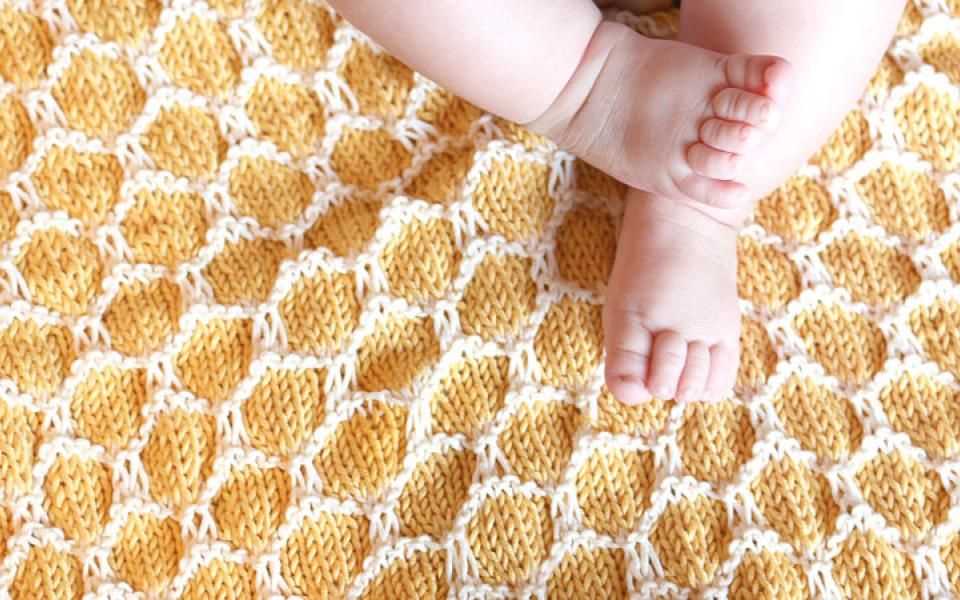 Two color honeycomb knitting pattern