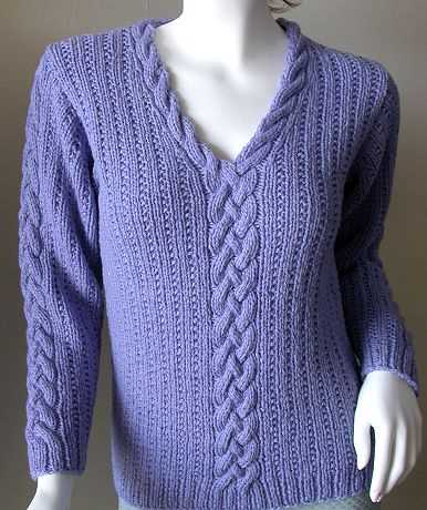 Ladies v neck knitting pattern