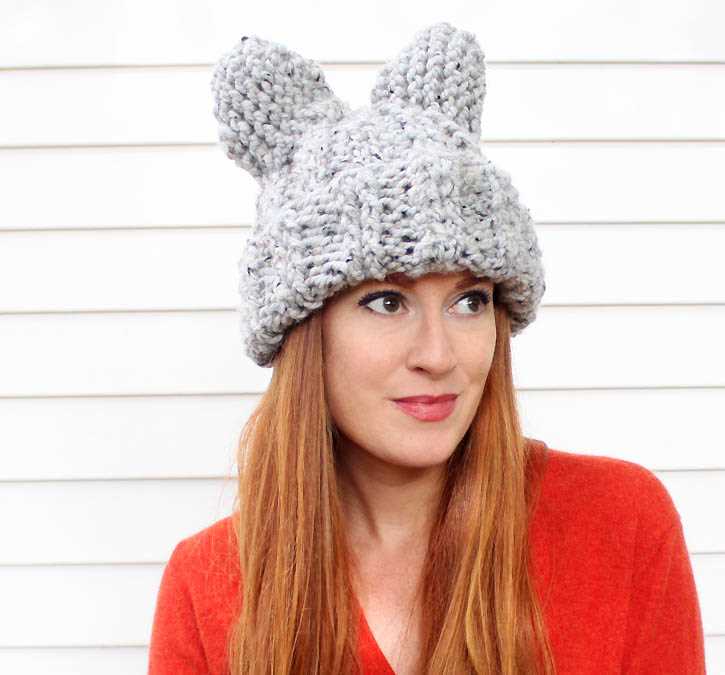 Cat ear hat knitting pattern free