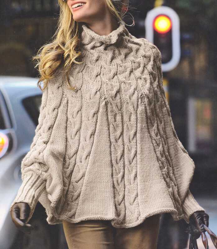Chunky knit cape pattern