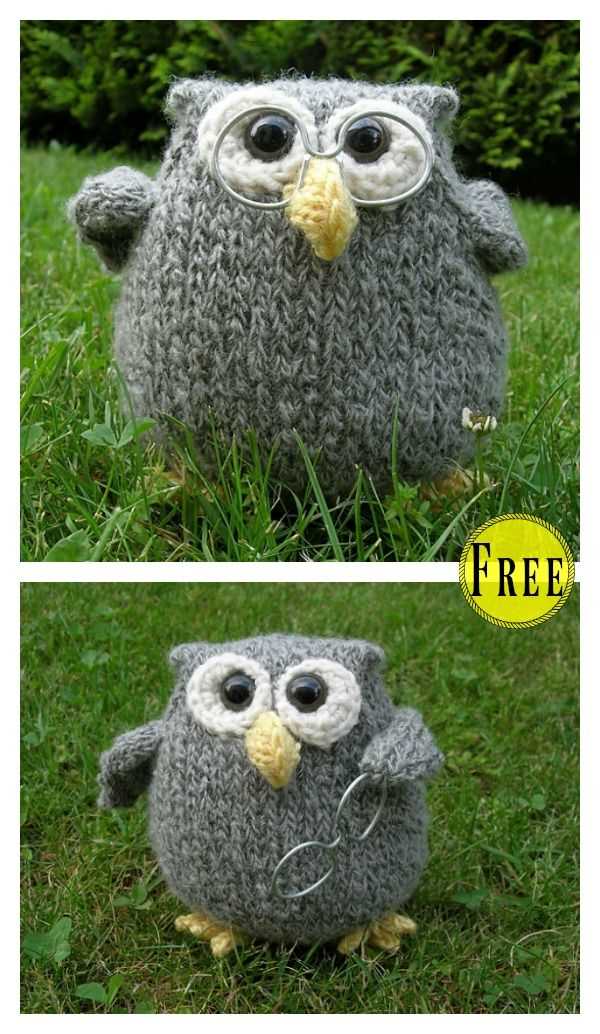 Knitted stuffed owl pattern