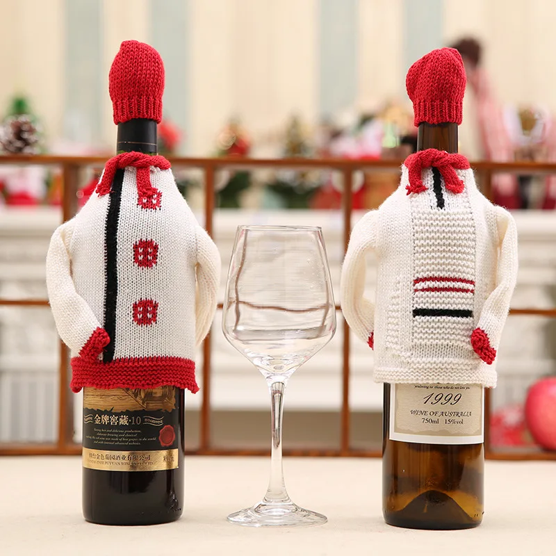 Knitted santa wine bottle cover pattern