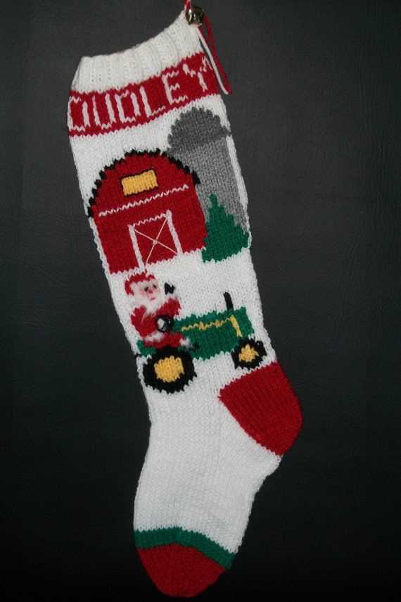 Knitted santa christmas stocking pattern