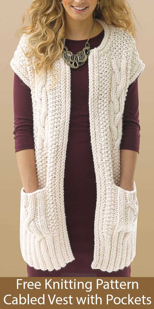 Chunky knit waistcoat pattern