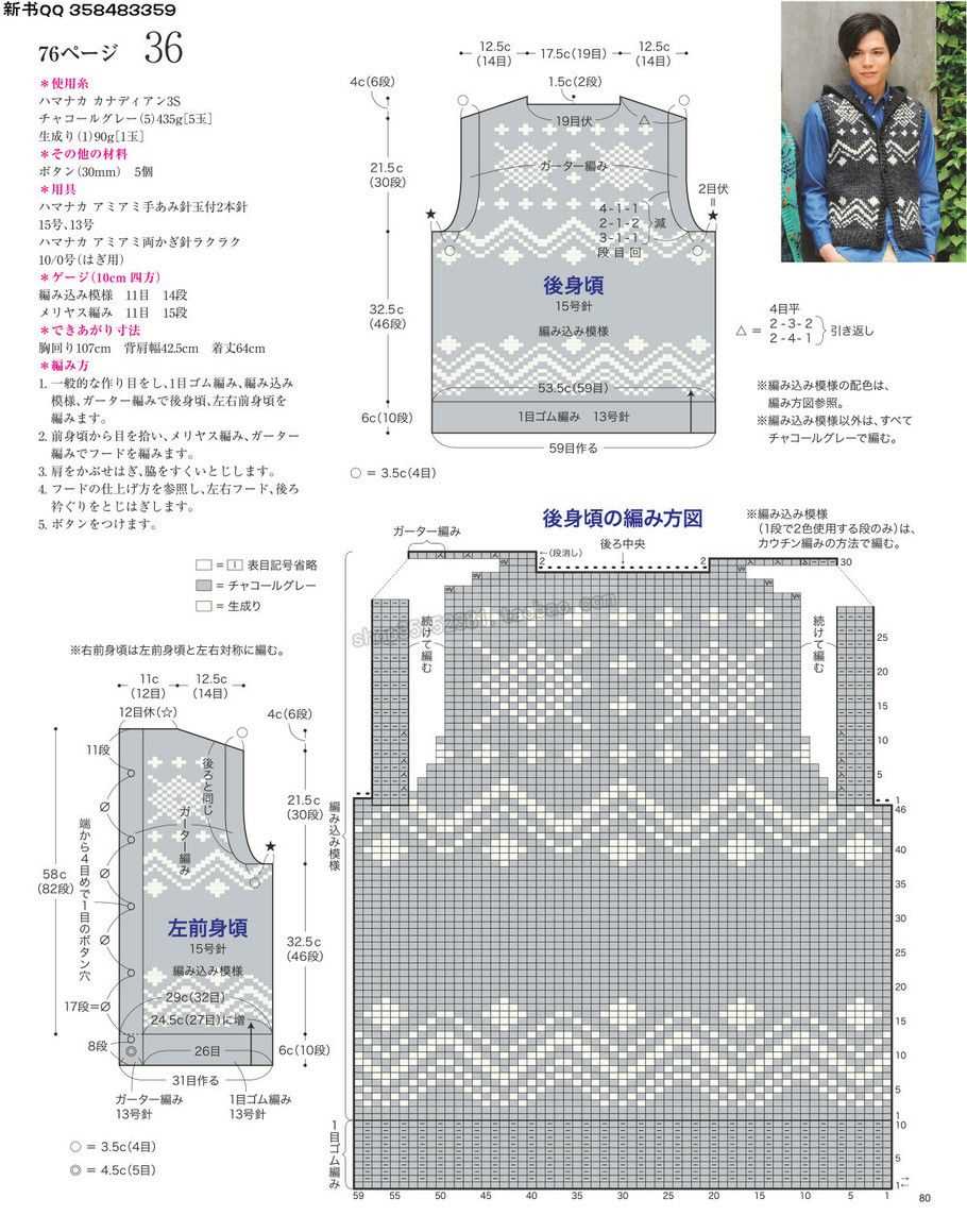 Pattern for ladies knitted vest