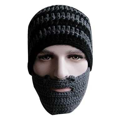 Knit cap with beard pattern