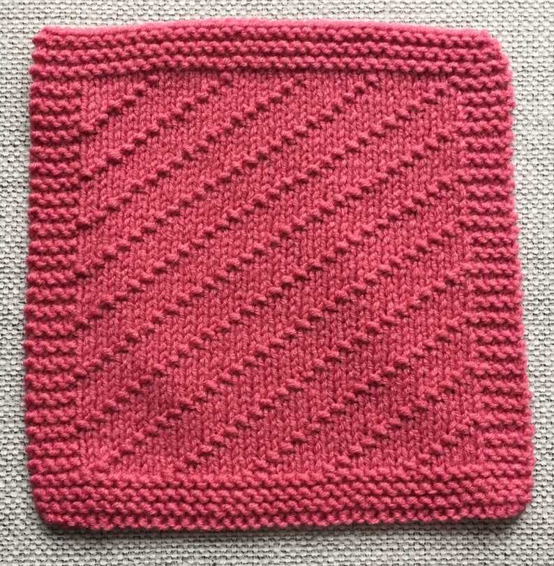 Seed stitch dishcloth knitting pattern